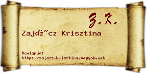 Zajácz Krisztina névjegykártya